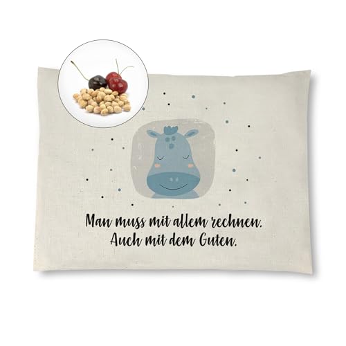 Reelax.me Kirschkernkissen, Körnerkissen für die Mikrowelle mit dem guten Rechnen – Mutmacher-Geschenk für Männer & Frauen – in Handarbeit hergestellt – Geschenkidee als Kühlkissen oder Wärmekissen
