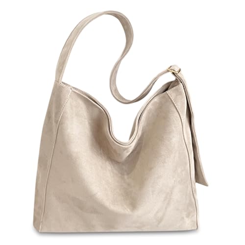 Mabecol Handtasche Damen Groß, Shopper Tasche Tote Bag mit Reißverschluss,Wildledertasche für Frauen, Umhängetaschen Elegante Modische Schultertasche aus Kunstleder für Arbeit, Einkauf, Schule.