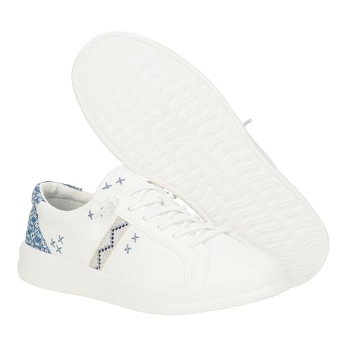 HEYDUDE Unisex-Adult Karina Crafted Boho White/Blue3