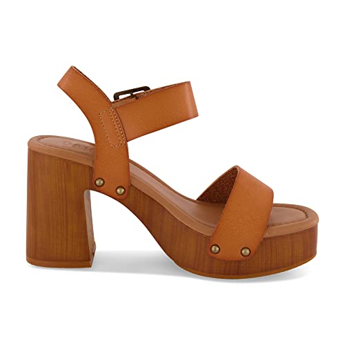 Dunes Women's Peru Faux Wood Sandal +Comfort Foam & LiteSole Technology, Wide Widths Available4