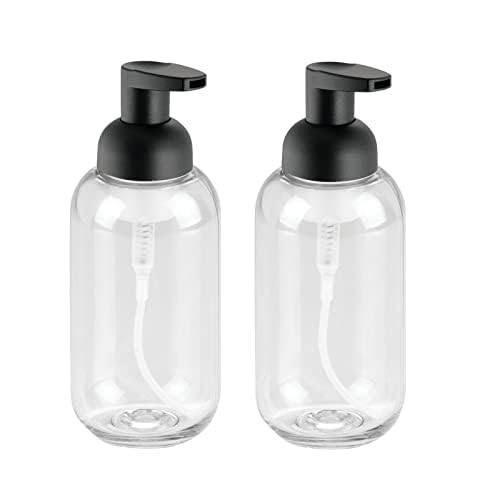 mDesign Round Plastic Refillable Foaming Soap Dispenser Pump Bottle for Bathroom Vanity Countertop...