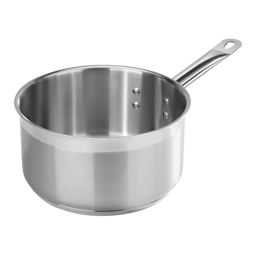 New Star Foodservice 3.5 Qt Stainless Steel Sauce Pan with Cover, 18/8 Stainless Steel, 4.3-Inch Depth by New Star Foodservice - Image 3