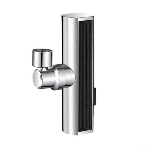 Aérateur de robinet cascade de 7,6 cm, pulvérisateur d'évier pivotant à 720 degrés avec anti-filtre, adaptateur d'extension de robinet de cuisine pour salle de bain, design extractible (argent)