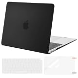 MOSISO 3 en 1 Funda Compatible con MacBook Air 13 Pulgadas 2021-2018 M1 | A2337 A2179 A1932 Retina, Carcasa Dura para MacBook Air 13,3 Pulgadas&Cubierta Teclado&Pantalla Protector,Negro