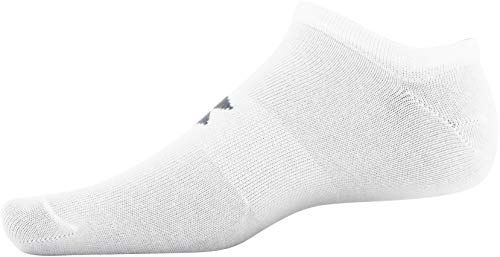 Under Armour Adult Essential Lite No Show Socks, 6-Pairs , White , Large #TOP2