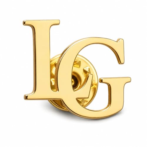 Custom Name Brooch Pins, 18K Gold Plated Stainless Steel Personalized Initial Letter Name Tag Brooch, Customized Jewelry Gift for Men Women Christmas Birthday Anniversary Wedding