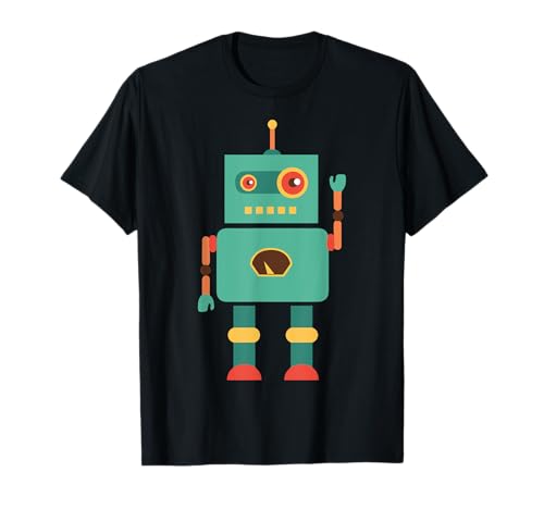 Vintage Retro Robot Arte Ciencia Matemáticas Niños Niña Robótica Camiseta