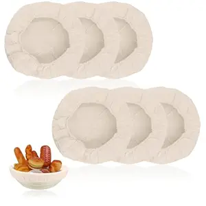 Rimoev 6 Pcs Bread Proofing Basket Cloth Liner, 10 Inch Baking Dough Basket Cover, Round Baking Dough Basket Cover Cloth for Bakery Home, Baking Professional Bread, Fermentation Cloth