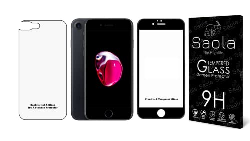 Image of Saola HD+ Front And Back Tempered Glass For Apple Iphone 8 - Comes with One Minute Easy Installation Kit & Wipes. (Back is Not Glass, Its a Flexible Protector)