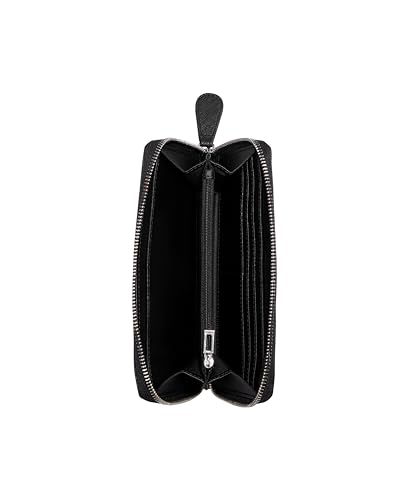 Image of Guess Black Textured Zipper Viviette Medium Zip Around Wallet