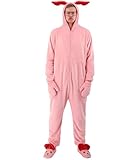 Poboola Christmas Pink Bunny Suit Story Costume Adult Xmas Unisex Union Pajama Halloween Cosplay Costumes M/L