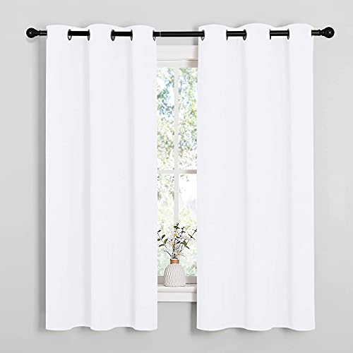 NICETOWN Blackout Curtains 2 Panels for Bedroom- Thermal Insulated Grommet Blackout Curtains 63 Inches Long for Living Room/Kitchen Rideaux occultants (2 Panels, W42 x L63 -Inch,Pure White) by NICETOWN - Used condition - CA$18.67