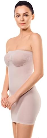 +MD Women’s Strapless Shaperwear Full Body Slip Seamless Targeted Firm Tummy Control Slip Under Dresses