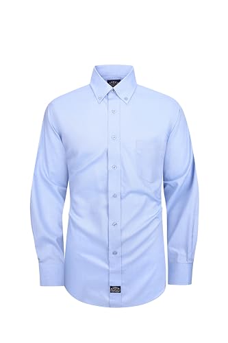 Eagle Men's Long Sleeve Button Down Dress Shirt, Blue, Multiple Sizes, Regular Fit, Stretch Collar, Cotton2