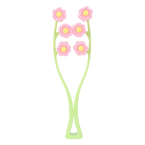 Cosiki Flower Type Massage Roller, Facial, Leg & Arm Massager with Comfortable Handle & ABS Material, Pink