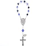 Black and Blue Mini Saint Michael Police Officer Serve & Protect One Decade Pocket Rosary Made with Premium European Crystals - For The Police Graduate, Christmas, Keepsake, Thank You