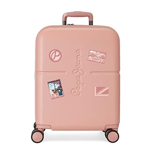 Pepe Jeans Chest Maleta de Cabina Rosa 40x55x20 cms Rígida ABS Cierre TSA Integrado 37L 3,22 kgs 6 Ruedas Dobles Equipaje de Mano