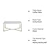 Walker Edison Mid Century Modern Marble Gold Rectangle Coffee Table Living Room Accent Ottoman Storage Shelf, 42 Inch, Marble and Gold