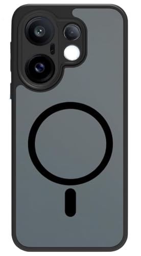 Image of Hybrid Shockproof Back Cover Case for Vivo X200 FE 5G | Hard Back Cover Case for Vivo X200 FE 5G, PC & TPU, Translucent Matte Back, Black Sides Cover (Vivo X200 FE)