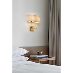 Vintage 2-Lights Wall Sconces with Linen Fabric Lampshade, Double Head Bathroom Vanity Lights Fixture in Antique Brass, Indoor Wall Lamps for Bedroom Living Room Hallway Stairway Vintage 2 Lights Wall Sconces with Linen Fabric Lampshade Double Head Bathroom Vanity Lights Fixture in Antique Brass Indoor Wall Lamps for Bedroom Living Room Hallway Stairway