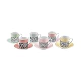 KARACA Bali 6 Personen Kaffeetassen-Set 80 ml, Kaffe-service, Einzigartiges Design, Ambiente Sorgt, Ausbalanciert und Liegen Angenehm in der Hand