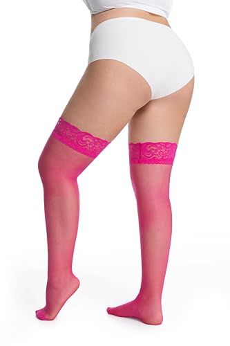Image of Women's Lace Top Thigh High Stocking with Stay Up Silicone