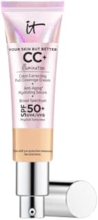 IT Cosmetics Your Skin But Better CC+ Cream Illumination, Medium (W) - Color Correcting Cream, Full-Coverage Foundation, Hydrating Serum & SPF 50+ Sunscreen - Radiant Finish - 1.08 fl oz
