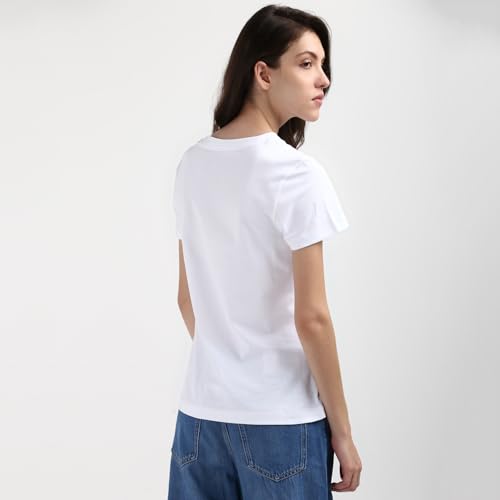 Calvin Klein Jeans Damen T-Shirt Kurzarm Monologo Slim Rundhalsausschnitt, Weiß (Bright White), 4XL – Ansicht 4