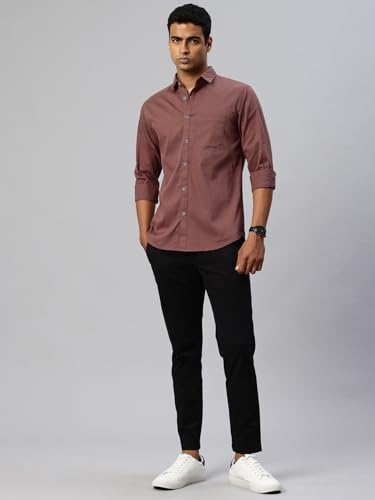 Image of Majestic Man Comfort Slim Fit Solid Pure Cotton Self Design Casual Shirt