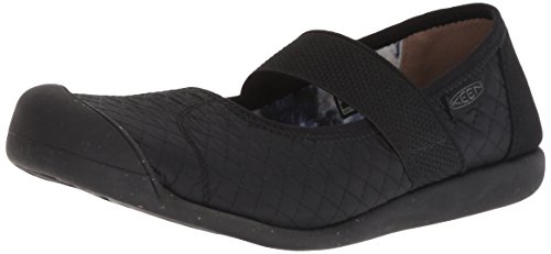 KEEN Women's Sienna MJ Quilted Mary Jane Flat, Black/Steel Grey, 8.5 M US