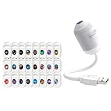 Genérico Proyector Cielo Estrellado | Lámpara USB con Intensidad Ajustable | Proyector Galáctico Estelar Giratorio 360° con 24 Diapositivas | para Coche Hogar Salón Dormitorio Hotel Camping (blanco)