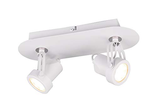 Spot en métal blanc mat à double tête orientable GU10 Goa pour un éclairage ciblé