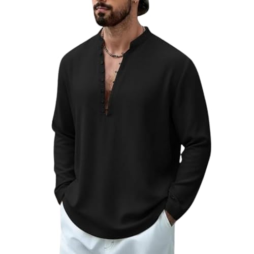 Image of DEELMO Men Stylish Cotton Blend Kurta with Button Detailing for Festive and Casual Wear | Comfortable Soft Fabric Kurta with Modern Mandarin Collar Traditional Outfit