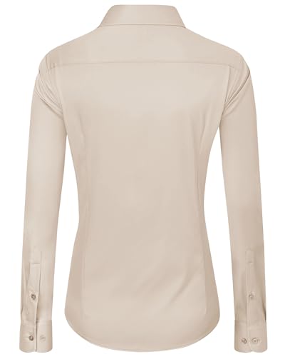 Image of J.VER Womens Dress Shirts Long Sleeve Button Down Shirt Wrinkle-Free Business Casual Blouse Office Work Tops