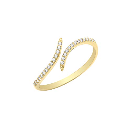 Bague enveloppé femme or jaune 9k et oxydes de zirconium éclatants
