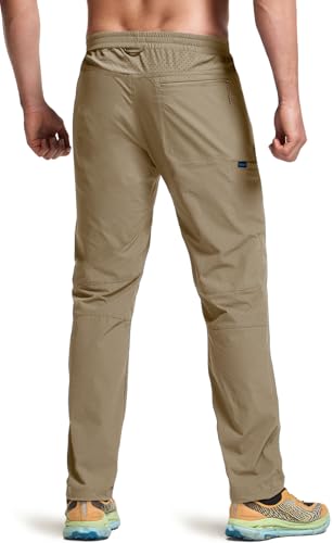 CQR Men's Lightweight Vent Hiking Pants, Water-Resistant & Breathable Sports Outdoor Athletic Pants with Elastic Waist2