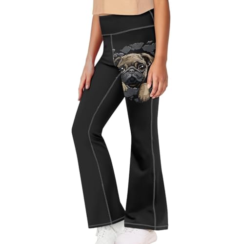 Image of Girls Flare Leggings 5-14T Cute Bell Bottoms for Girl Yoga Pants for Gym