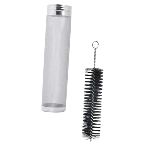 Alipis 1 Set Stainless Steel Beer Filter Cylinder Boil Screen Strainer for Home Brewing Filtering Tube and Reusable Filter Net for Wine Making