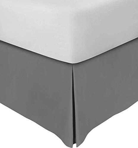 Cotton Delight Bed Skirt Queen Size 100% Natural Cotton 800 Thread Count Premium Tailored Fit 1pc Bedskirt Queen Size 18" Drop Length Grey Solid