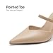 DREAM PAIRS Womens Closed Toe High Heels Mules Ankle Strap Stiletto Pointed Pumps Shoes Wedding Work Office Sexy Fashion Heeled Sandals,Size 8.5,Nude,SDPU26017W