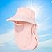 Aosekaa Sun Hat with Face Covering Breathable Sun Protection Lightweight Visor Men Women for Gardening Outdoor Camping Hiking, Pink