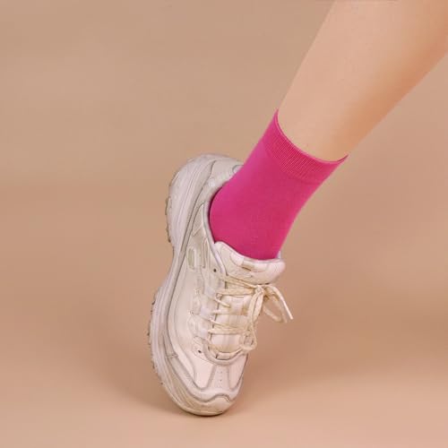 Image of Womens Viscose Bamboo Crew Socks Thin Casual Ultra Soft Colorful Above Ankle Socks Breathable Comfortable 3 /6 Pairs