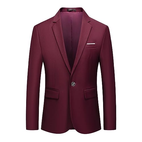 Chaqueta Americana Hombre Chic- Chaqueta Invierno Corte Holgado Traje para Tallas Grandes Manga Larga Color Liso Corte Ajustado Elegante Y Sofisticada VersáTil para Uso Casual O Profesional