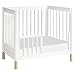 Babyletto Gelato 4-in-1 Convertible Mini Crib in White and Washed Natural, Greenguard Gold Certified