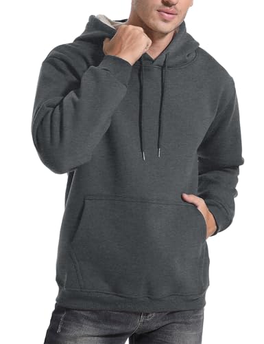 Kissonic Men's Fleece Hoodie Pullover Long Sleeve Sherpa Lined Warm Hooded Sweatshirt4