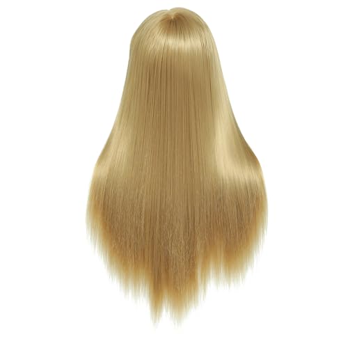 Training Head,26-28 Inch Hairdressing Head 100% Synthetic Fiber Cosmetology Mannequin Head with Free Clamp for Braiding Stying (Gold) - Image 4
