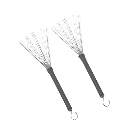 Levemolo 2pcs Stainless Steel Wire Drum Brush Drum Accessory Drum Wire Brush Jazz Drum Special Brush Drum Brush Wire Drum Stick Brush Jazz Drum Brush Percussion Brush Drum Broom