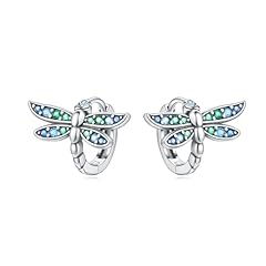 Silver,0.51in-Dragonfly-Small Hoops