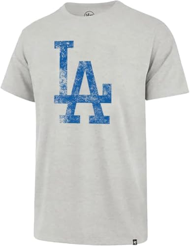 47 MLB Men's Union Arch Franklin Team Color Primary Logo Word Mark Short Sleeve T-Shirt - Los Angeles Dodgers Blue Large