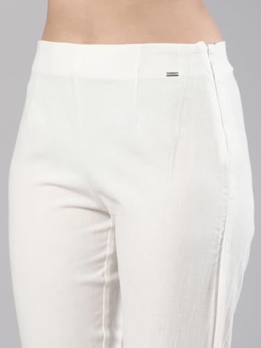 Image of Femmora Comfortable Fit Solid Straight Pant, Breathable Cotton Fabric with Side Zip Button Closure, for Women, Pack of 1